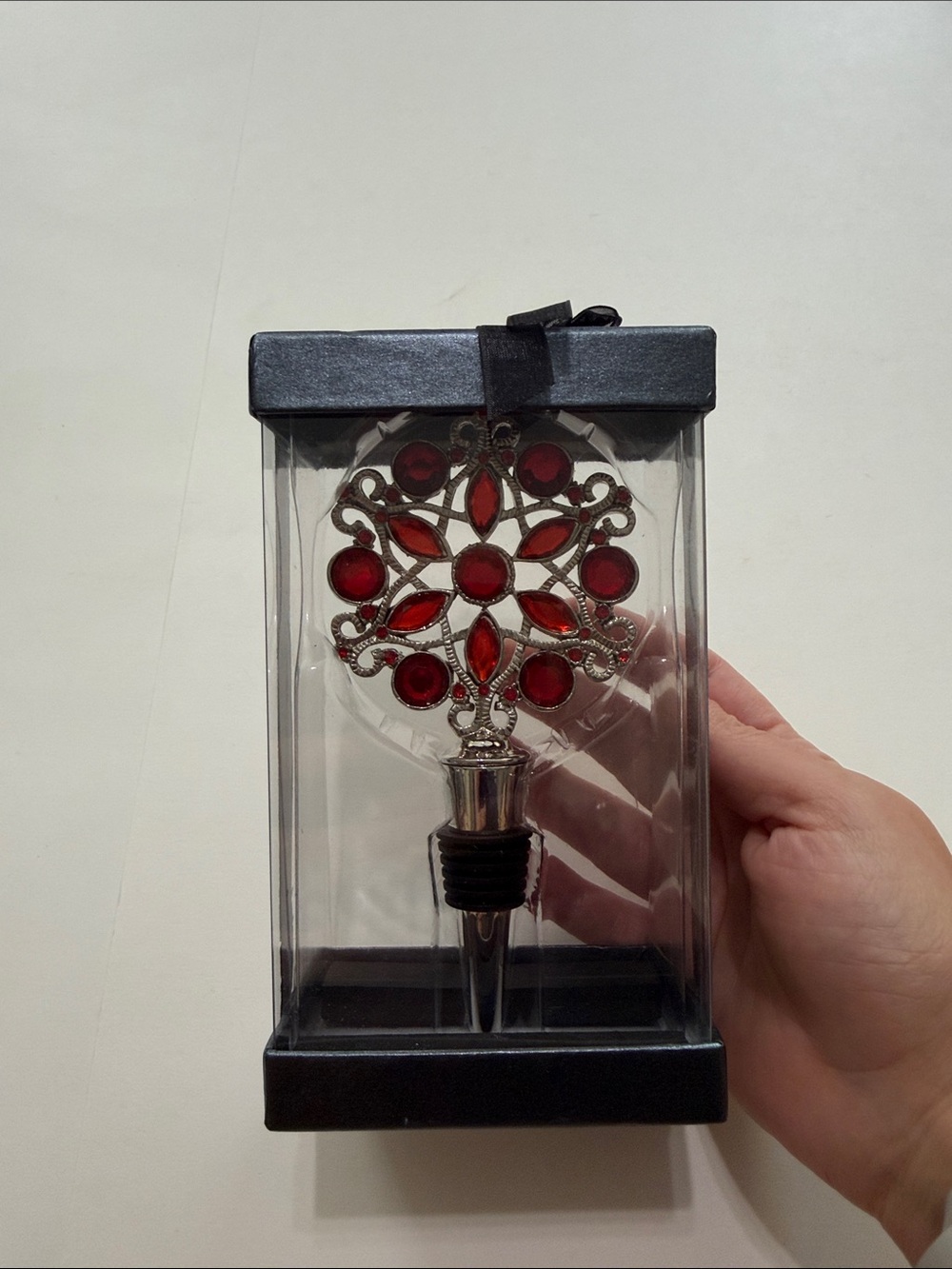 Decorative Red Gem Wine Bottle Stopper - Home Accents